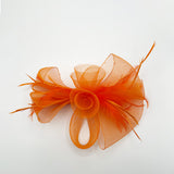 Knot Feather Fascinator in Orange