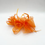 Knot Feather Fascinator in Orange