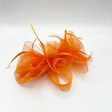 Knot Feather Fascinator in Orange