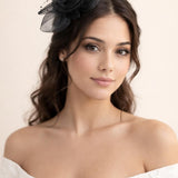 Rosette Fascinator & Brooch in Black
