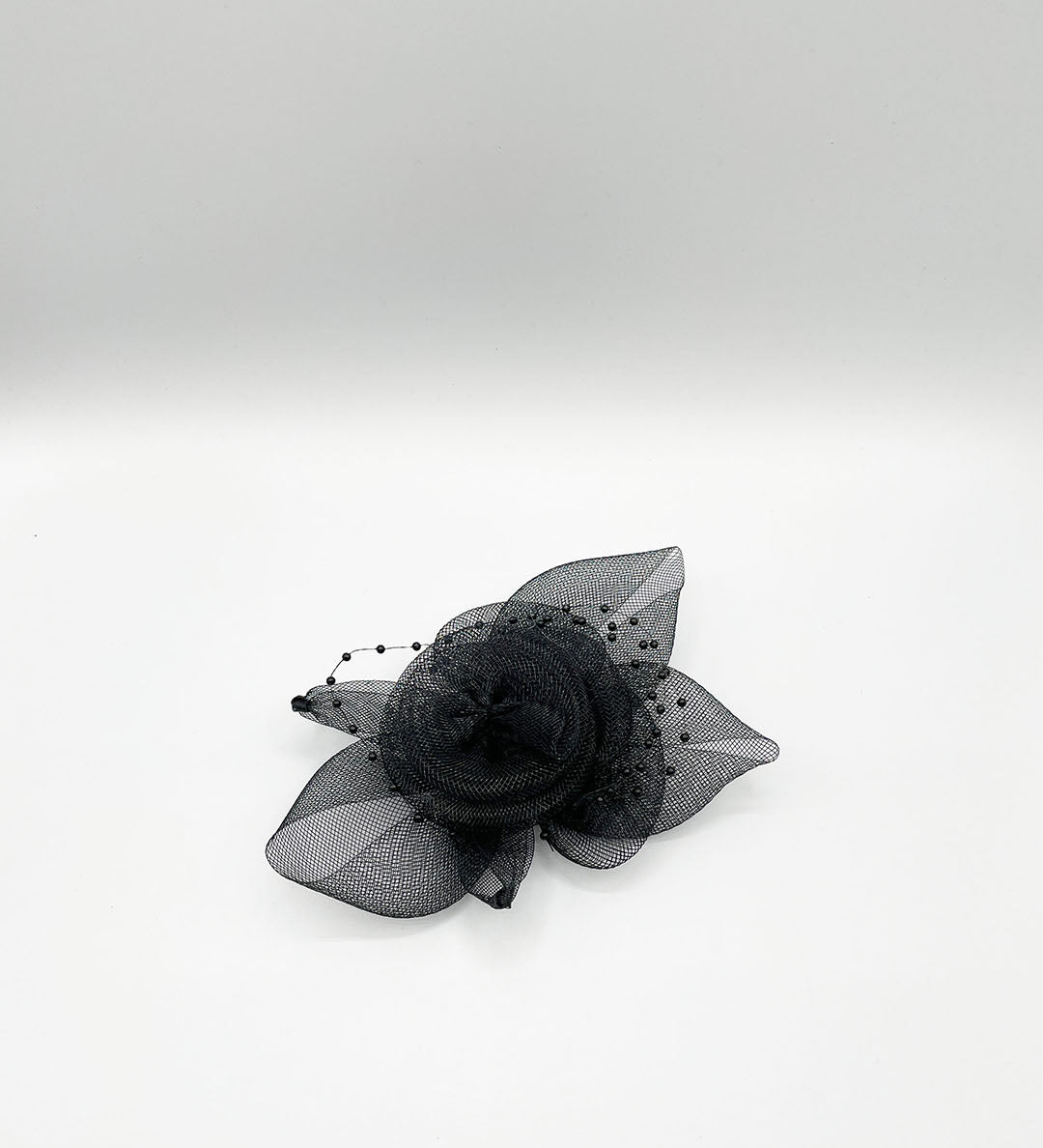 Rosette Fascinator & Brooch in Black
