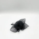 Rosette Fascinator & Brooch in Black