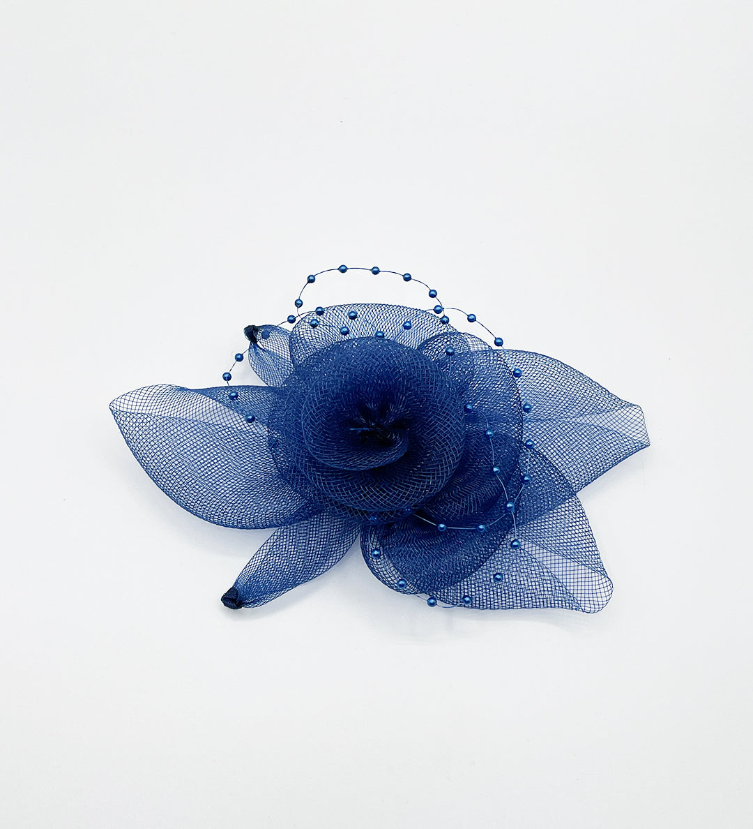 Rosette Fascinator & Brooch in Navy