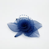 Rosette Fascinator & Brooch in Navy