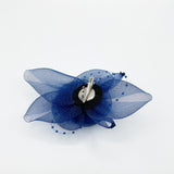 Rosette Fascinator & Brooch in Navy