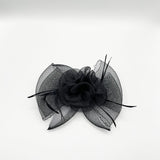 Rosette Bow Fascinator in Black