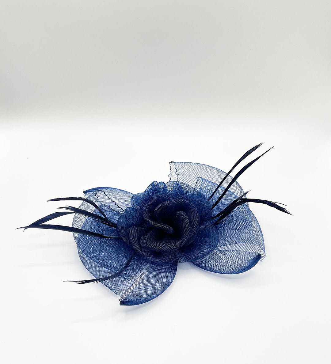 Rosette Bow Fascinator in Navy