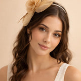 Rosette Bow Fascinator in Gold