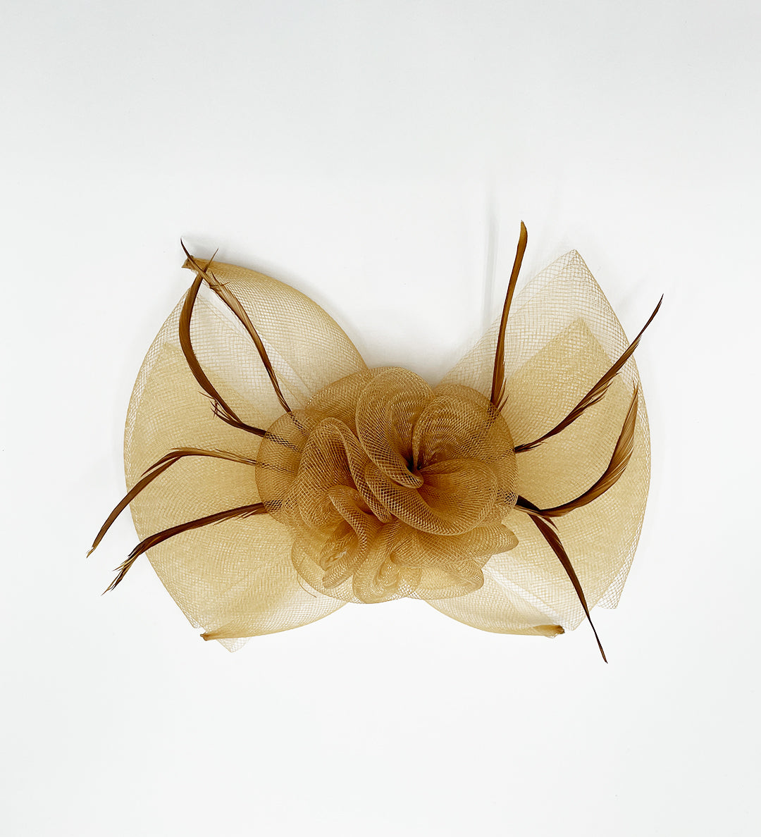 Rosette Bow Fascinator in Gold