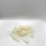 Rosette Bow Fascinator in Cream