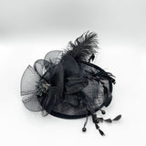 Feather & Bow Bloom Fascinator in Black