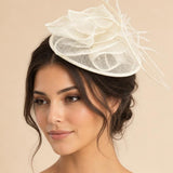 Feather & Pearl Bloom Fascinator in Cream