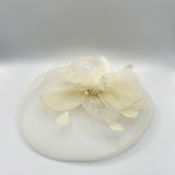 Pearl Bow Bloom Fascinator in Cream