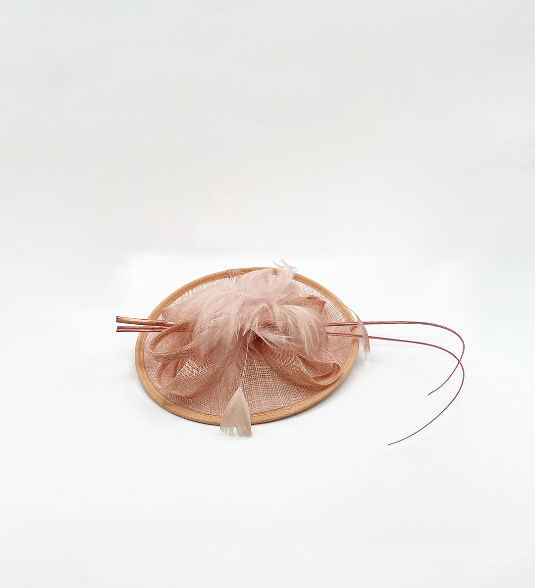 Bow & Large Feather Disc Fascinator in Dark Pink