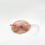 Bow & Large Feather Disc Fascinator in Dark Pink