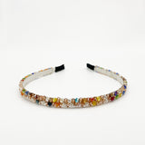 Two Tone Crystal Beaded Headband in Multi