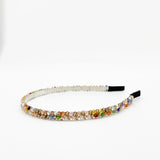 Two Tone Crystal Beaded Headband in Multi