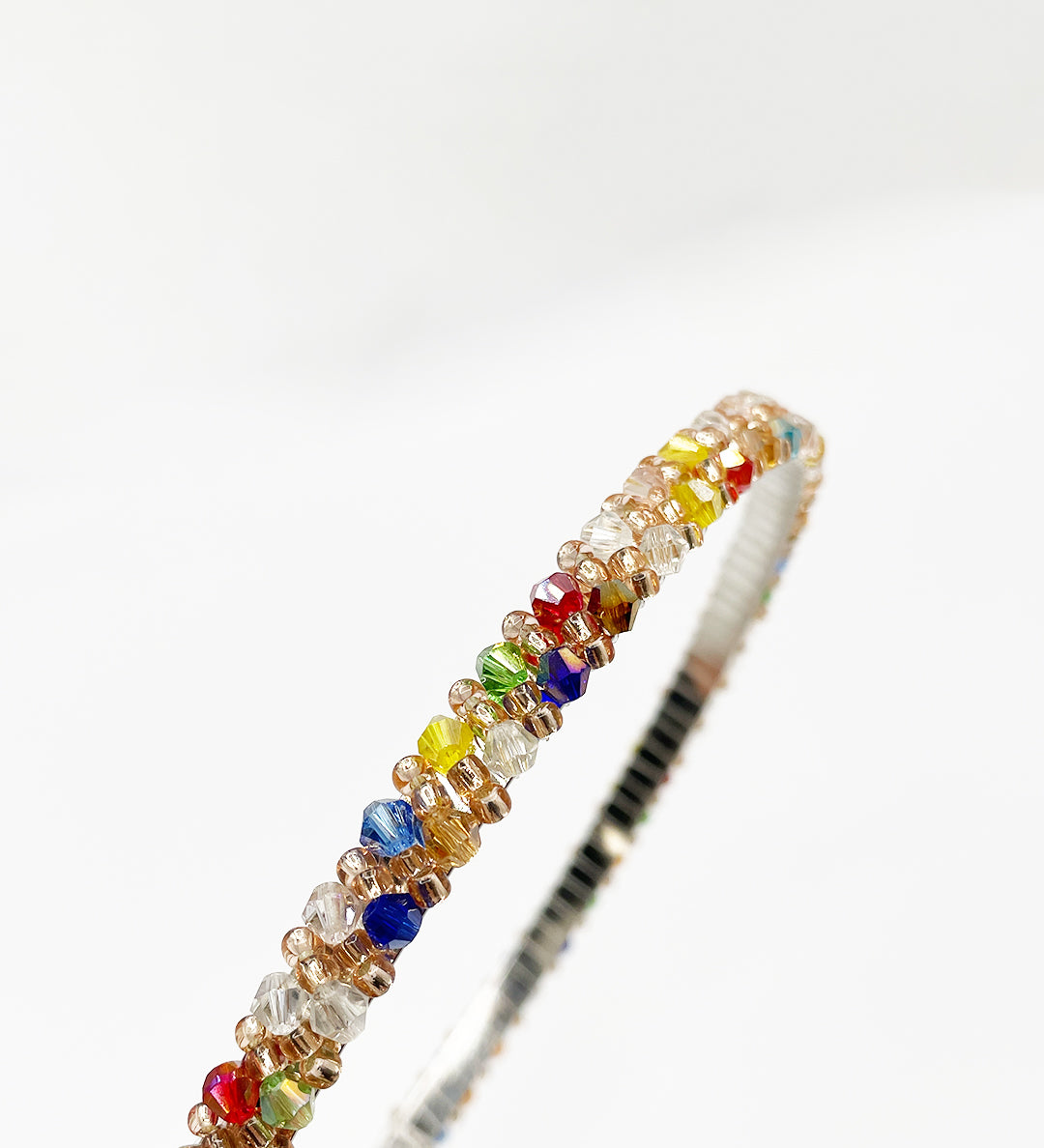 Two Tone Crystal Beaded Headband in Multi