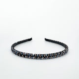 Two Tone Crystal Headband in Navy