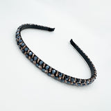 Two Tone Crystal Headband in Navy