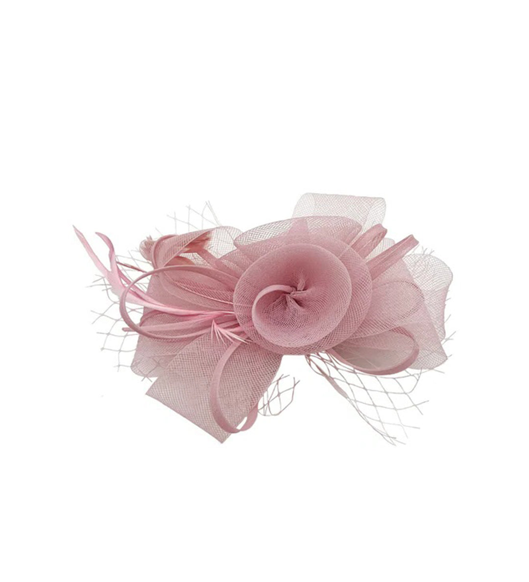 Double Flower Feather Fascinator in Pink