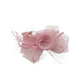 Double Flower Feather Fascinator in Pink