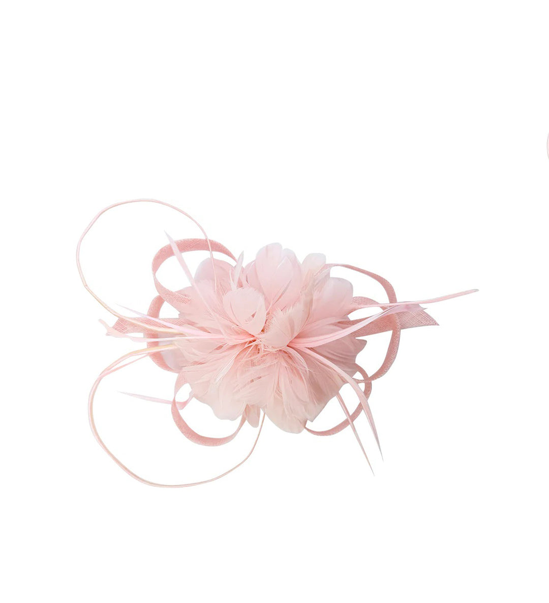 Floral Feather Fascinator with Loops in Pink