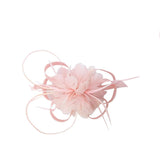Floral Feather Fascinator with Loops in Pink