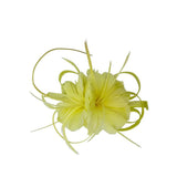 Floral Feather Fascinator with Loops in Yellow