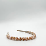 Minimal Pearl Headband In Brown