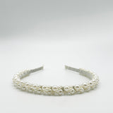 Minimal Pearl Headband In White