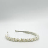 Minimal Pearl Headband In White