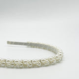 Minimal Pearl Headband In White