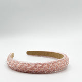 Lattice Beaded Headband In Pink