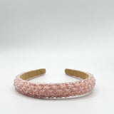 Lattice Beaded Headband In Pink