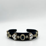 Heart Embellished Headband In Black