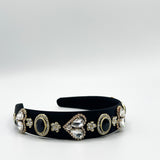 Heart Embellished Headband In Black