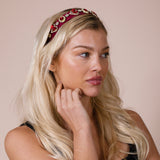 Heart Embellished Headband In Red