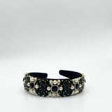 Embellished Crystal Headband In Black