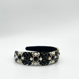Embellished Crystal Headband In Black
