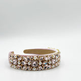 Embellished Crystal Headband In Pink