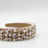 Embellished Crystal Headband In Pink