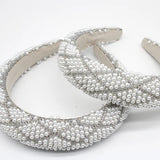 Lattice Style Crystal Gems and Pearl Headband