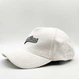 Corduroy baseball cap with embroidery detail in unbleached cotton