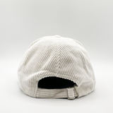 Corduroy baseball cap with embroidery detail in unbleached cotton