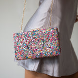 Embellished Square Clutch Bag in Multi - svnx