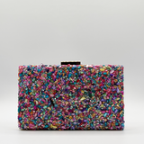 Embellished Square Clutch Bag in Multi - svnx