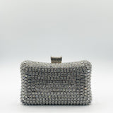 Silver Diamante Clutch Bag