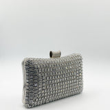 Silver Diamante Clutch Bag