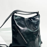 Shoulder Bag & Backpack in Black - 2 in 1